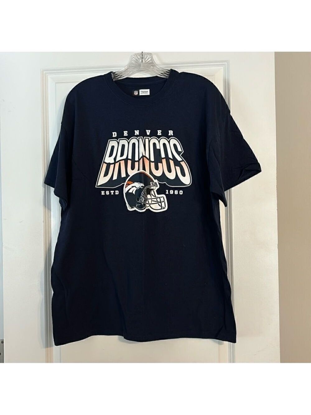 🏈 Denver Broncos NFL Team Apparel Graphic T-Shirt XL Navy Blue Football Fan Tee
